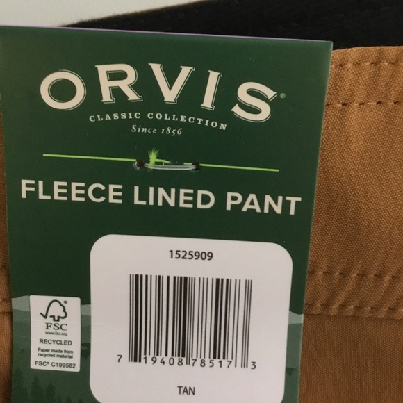 Orvis Fleece Lined Pants - NWT - Size Various  7 - Picture 3 of 3